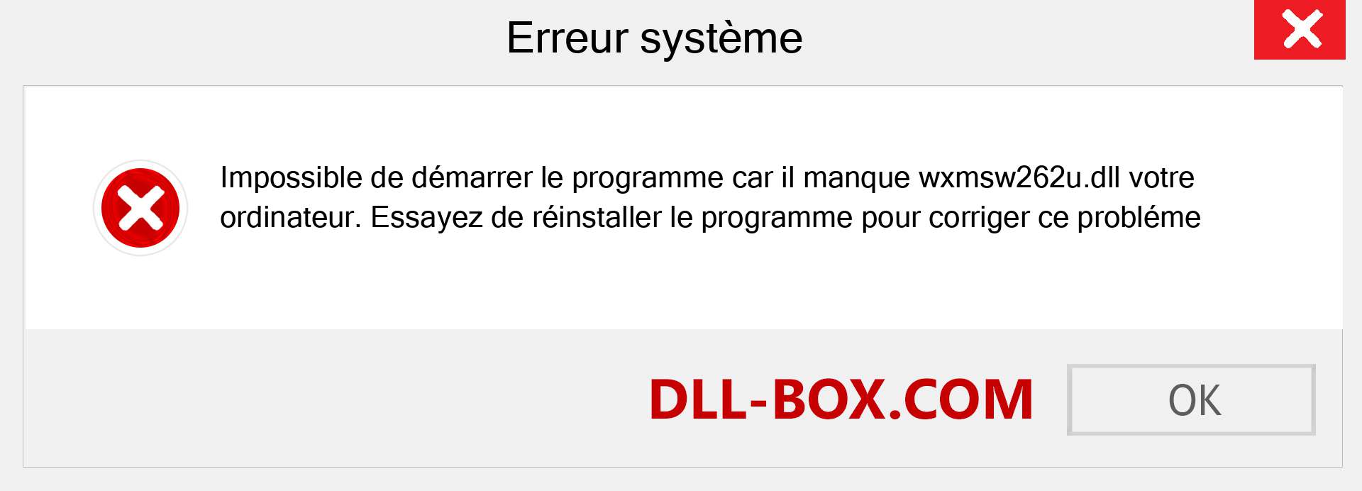 Le fichier wxmsw262u.dll est manquant ?. Télécharger pour Windows 7, 8, 10 - Correction de l'erreur manquante wxmsw262u dll sur Windows, photos, images