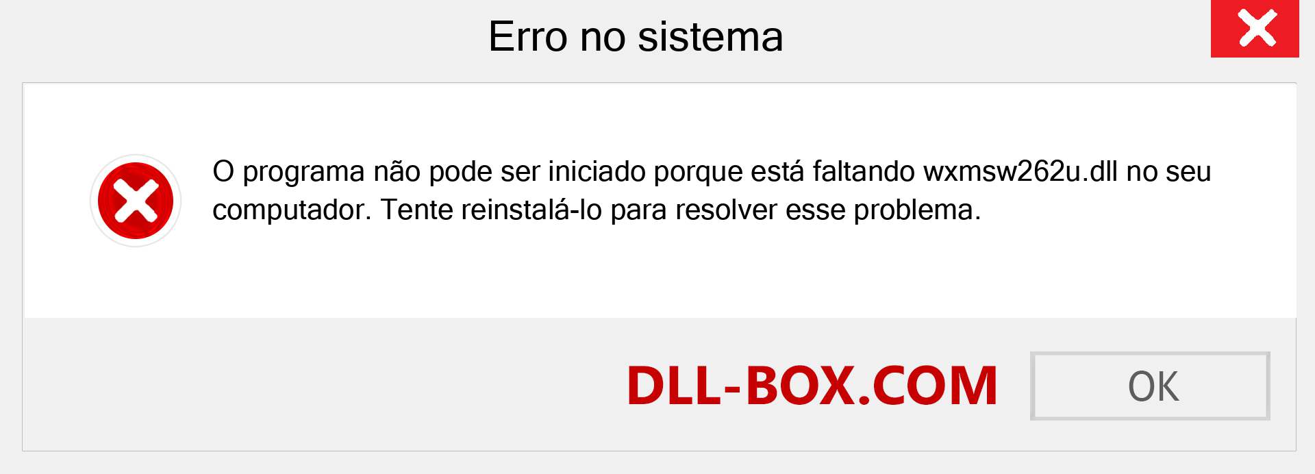 Arquivo wxmsw262u.dll ausente ?. Download para Windows 7, 8, 10 - Correção de erro ausente wxmsw262u dll no Windows, fotos, imagens